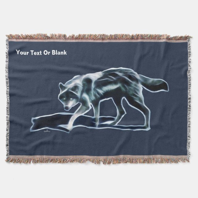Dark Wolf Throw Blanket (Front)