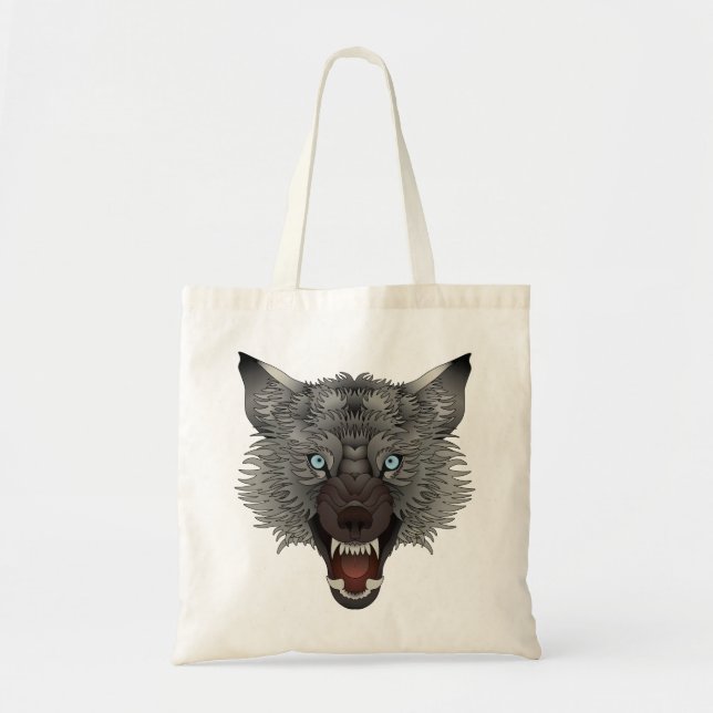 dark wolf tote bag (Front)
