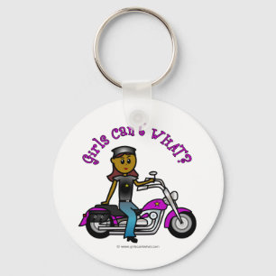 Dark Woman Biker Keychain