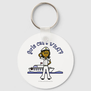 Dark Woman Captain Keychain