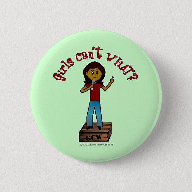 Dark Woman on Soapbox 2 Inch Round Button (Front)