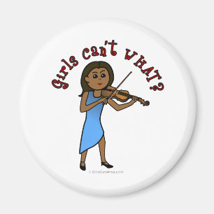 Dark Woman Playing Violin Magnet