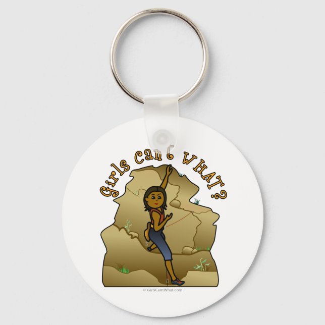 Dark Woman Rock Climber Keychain (Front)