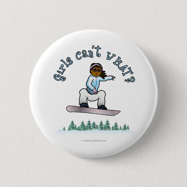 Dark Womens Snowboarding 2 Inch Round Button (Front)