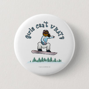 Dark Womens Snowboarding 2 Inch Round Button