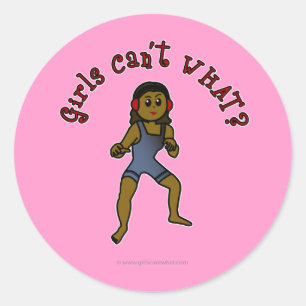 Dark Womens Wrestling Classic Round Sticker