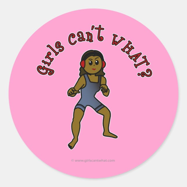 Dark Womens Wrestling Classic Round Sticker (Front)