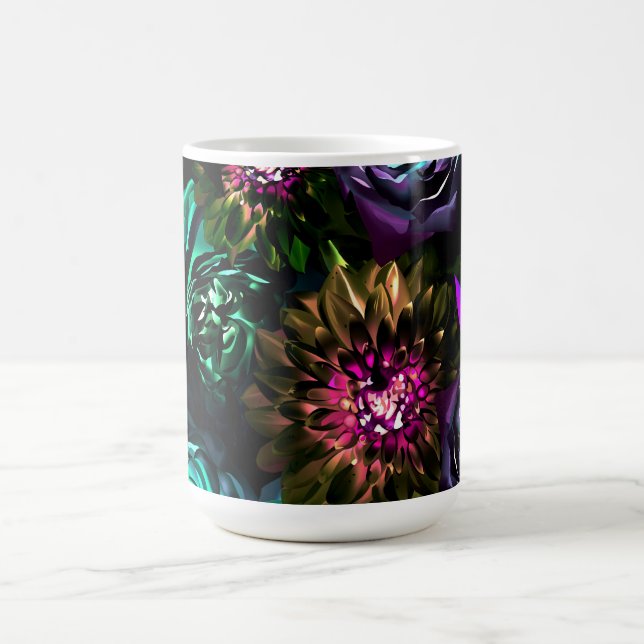 Dark Wonderland Bold Glamour Floral Flowers Coffee Mug (Center)