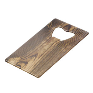 dark wood board wallet bottle opener