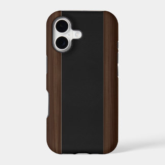 Dark Wood & Carbon Fibre Stripe iPhone 5 Case