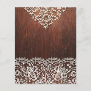 Dark Wood & Elaborate White Lace Scrapbook Paper