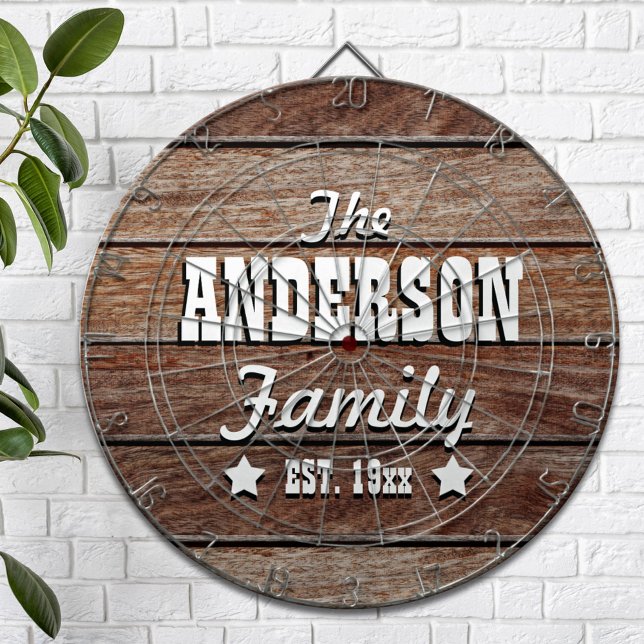 Dark Wood Grain Personalized Dartboard (Creator Uploaded)