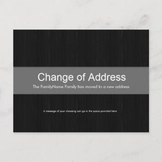 Dark Wood & Grey Change of Address Postcard