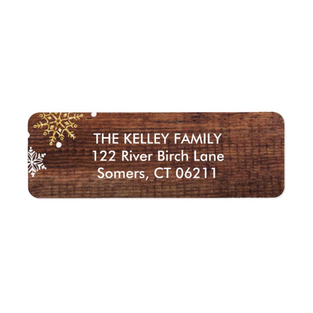 Dark Wood Holiday Address Label (Front)