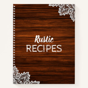 Dark Wood & Lace Rustic Recipe Book