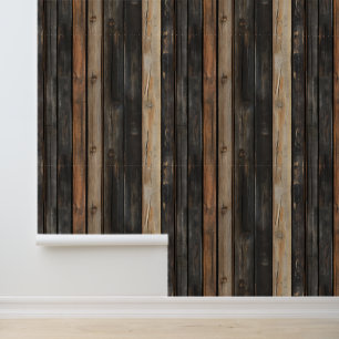 Dark Wood Pattern Wallpaper
