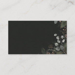 Dark Woodland Lunaria Botanical Place Card