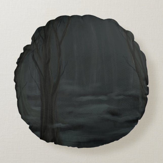 Dark Woods Round Pillow (Front)
