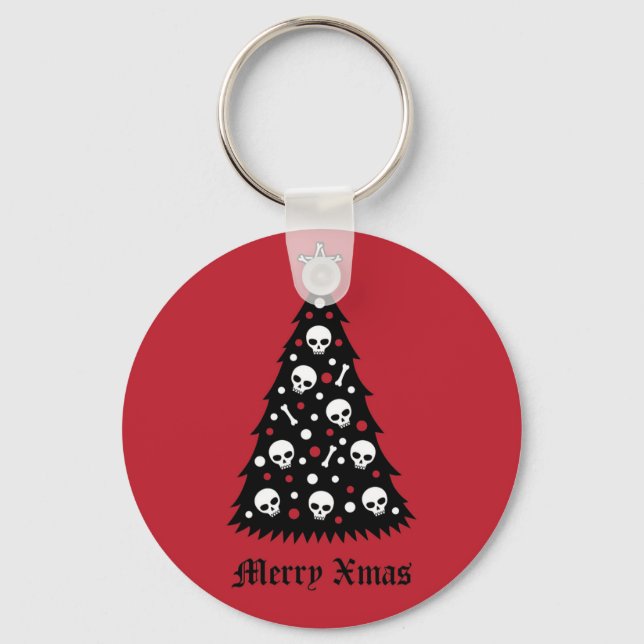 Dark Xmas Tree Keychain (Front)
