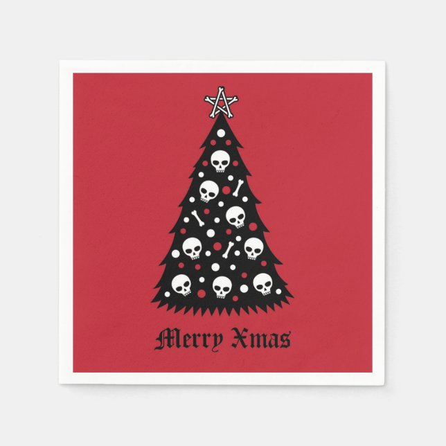 Dark Xmas Tree Napkin (Front)