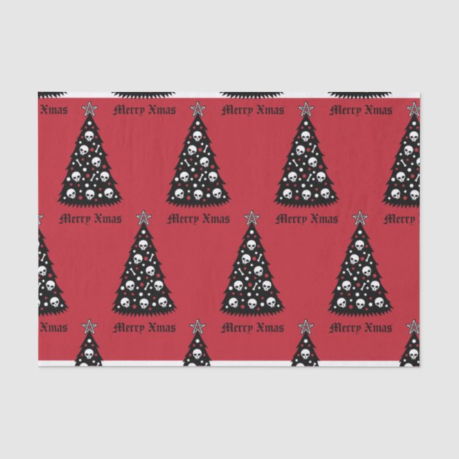 Dark Xmas Tree Tissue Paper (Front)