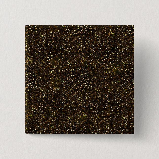 Dark Yellow Gold Glitter 2 Inch Square Button (Front)