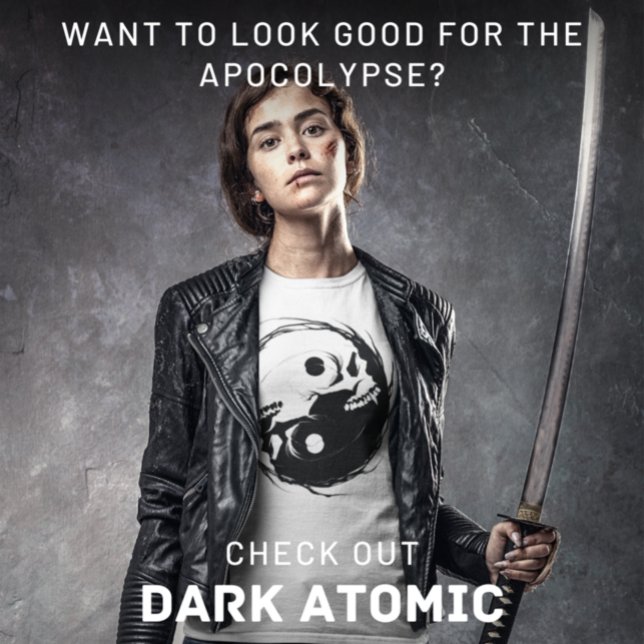 Dark Yin Yang Vampire Skull Religious Symbol T-Shirt (Creator Uploaded)