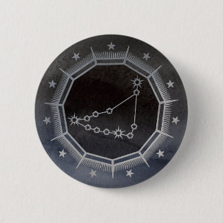 Dark Zodiac: Capricorn Birth Sign Black & Silver 2 Inch Round Button