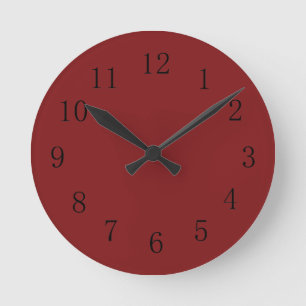 Darker Chocolatey Falu Red Kitchen Wall Clock