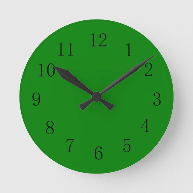 Darker Deeper Earth Tone Green Colour Wall Clock (Front)