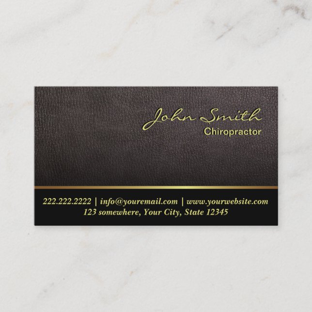 Darker Leather Chiropractor Business Card (Front)