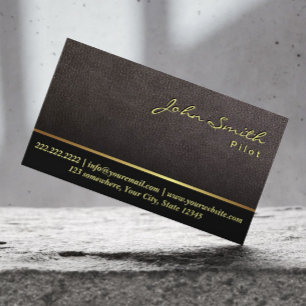 Darker Leather Pilot/Aviator Business Card