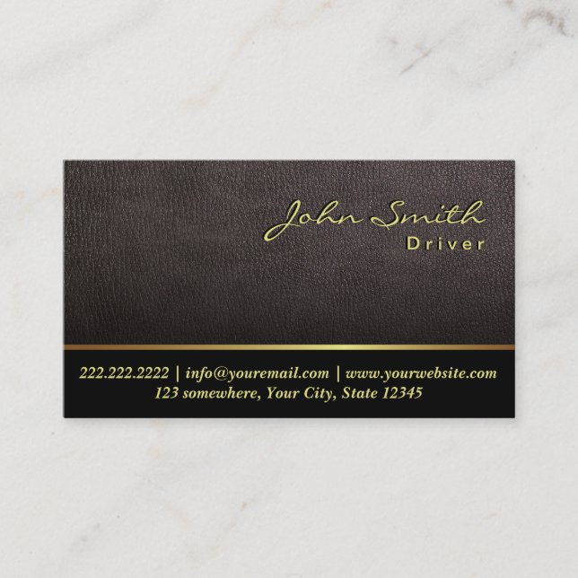 Darker Leather Texture Driver Business Card (Front)