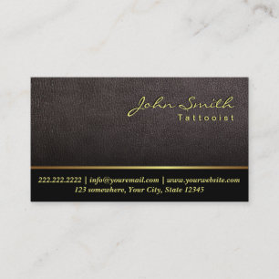 Darker Leather Texture Tattoo Art Business Card