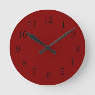Darker Maroon Red Kitchen Wall Clock