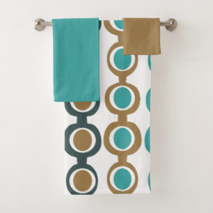 Darker Mid-Century Modern Chain Bath Towel Set