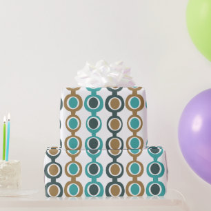 Darker Mid-Century Modern Chain Wrapping Paper