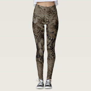 "Darkest Night Vintage Lace" Leggings