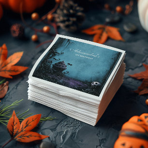 Darkly Elegant Spooky ONE Birthday Napkin