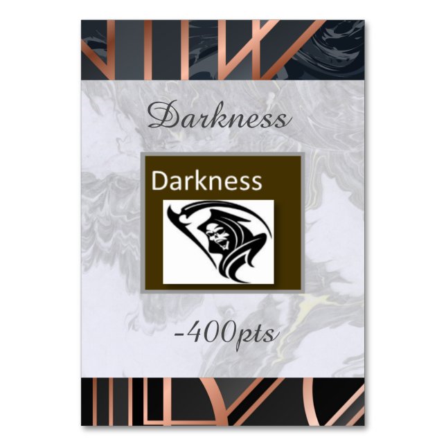 Darkness Game Card (Back)