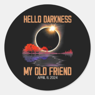 Darkness My Old Friend Solar Eclipse April 0816  Classic Round Sticker