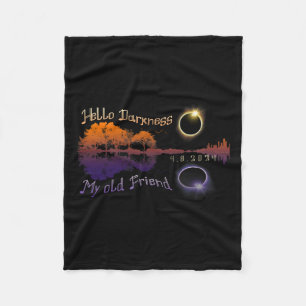 Darkness My Old Friend Solar Eclipse  Fleece Blanket