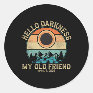 Darkness My Old Friend Total Solar Eclipse 2024 3 Classic Round Sticker