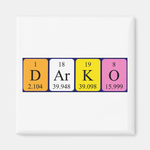 Darko periodic table name magnet