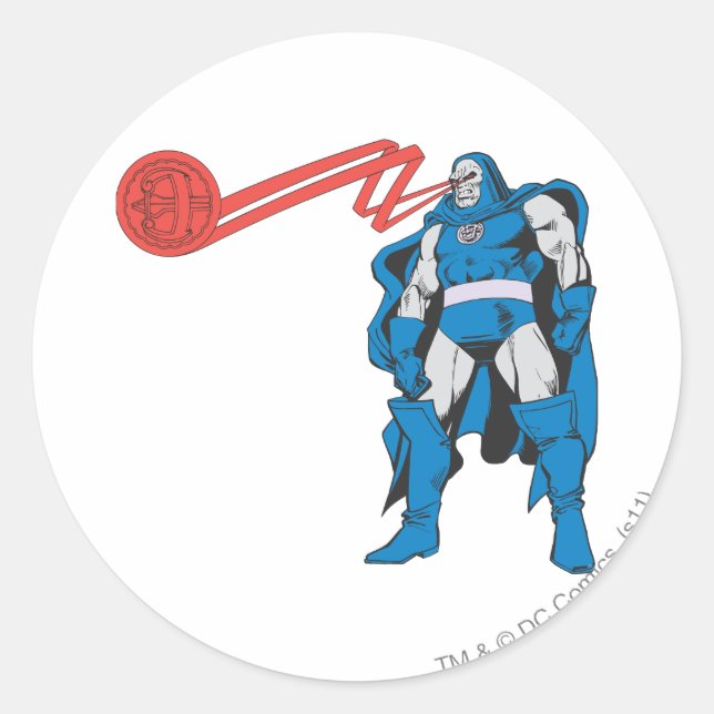 Darkseid Uses Psionic Powers Classic Round Sticker (Front)