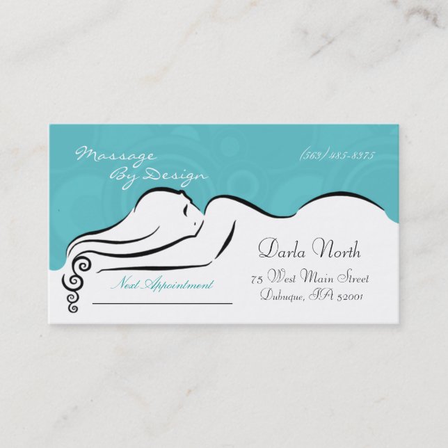 Darla's  [spa blue] Business Cards (Front)