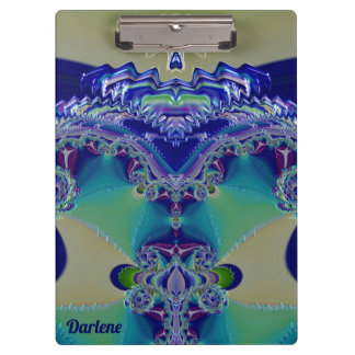 DARLENE ~ WOW! STRANGE! Aqua Yellow Blue and Green Clipboard