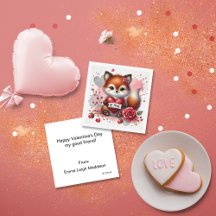 Darling Be Mine Girly Fox Classroom Valentine