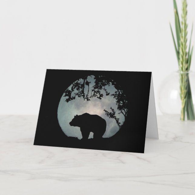Darling Bear in the Moon Birthday Card (Front)
