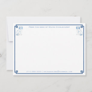 Darling Blue And White China Staffordshire Dogs Card